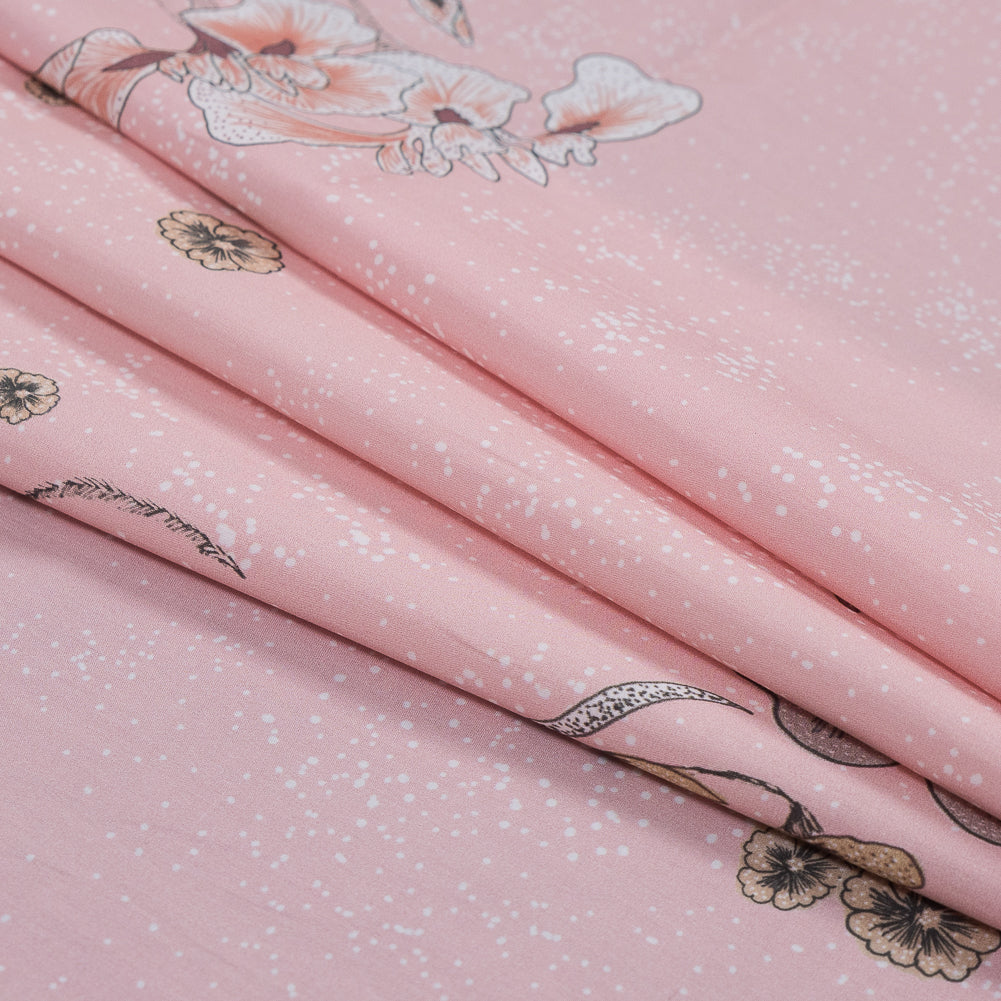Cotton Poplin - Light Coral Floral and Spots - Flores al Amanecer Print - Mood Exclusive Felipe Collection