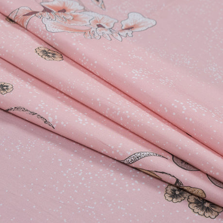 Cotton Poplin - Light Coral Floral and Spots - Flores al Amanecer Print - Mood Exclusive Felipe Collection