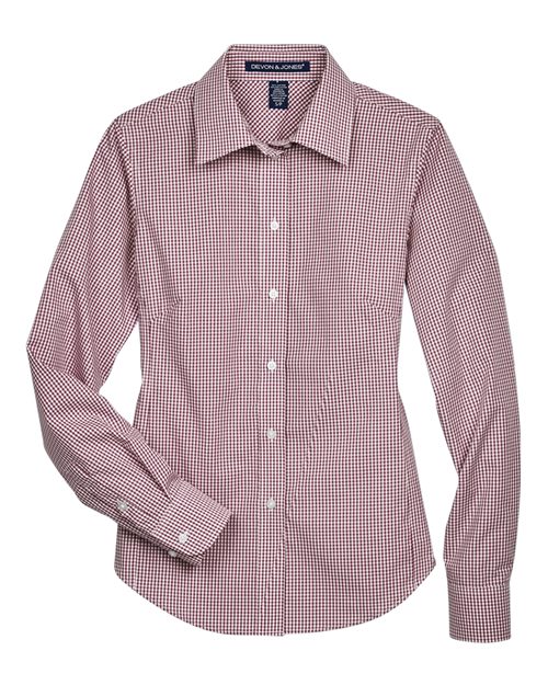 Women's Crown Collection Gingham Check Woven Dress Shirt