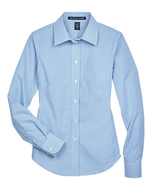 Women's Crown Collection Gingham Check Woven Dress Shirt