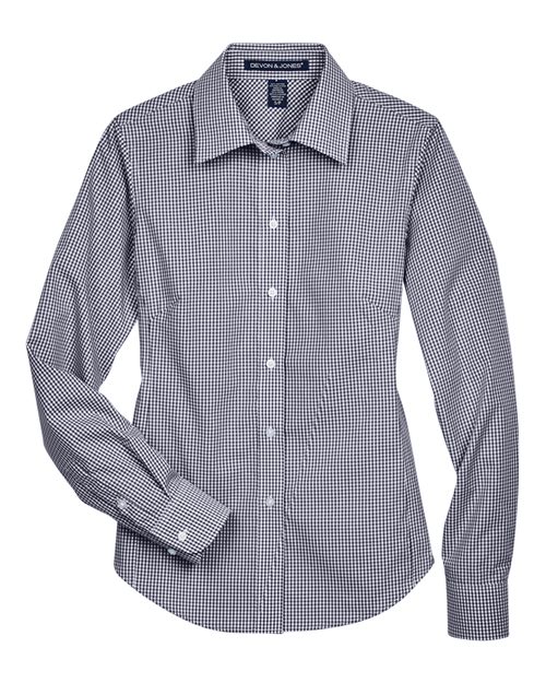Women's Crown Collection Gingham Check Woven Dress Shirt