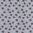 European Red and Angel Blue Floral and Feathered Cotton Poplin