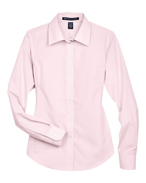 Women's Crown Collection Gingham Check Woven Dress Shirt