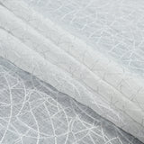White and Metallic Silver Embroidered Drapery Sheer