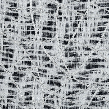 White and Metallic Silver Embroidered Drapery Sheer