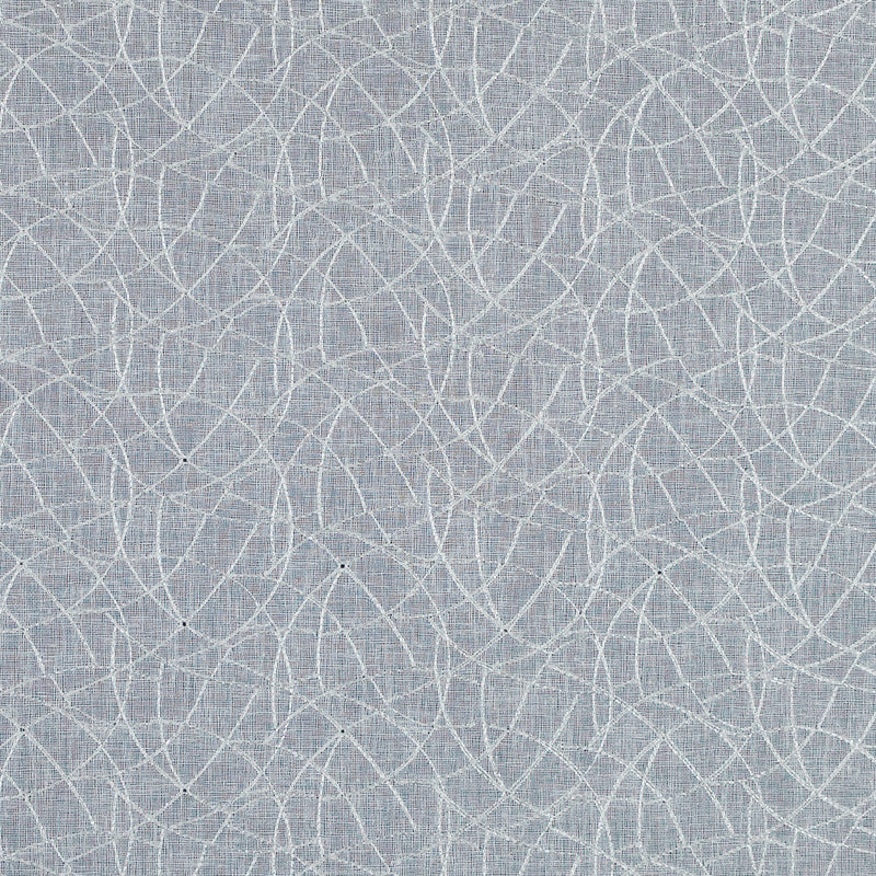 White and Metallic Silver Embroidered Drapery Sheer