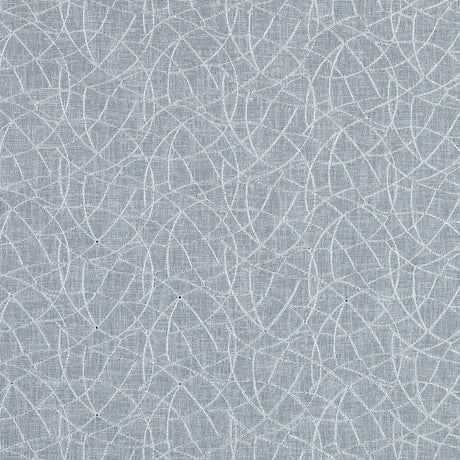 White and Metallic Silver Embroidered Drapery Sheer