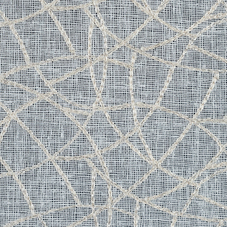 Beige and Metallic Silver Embroidered Drapery Sheer