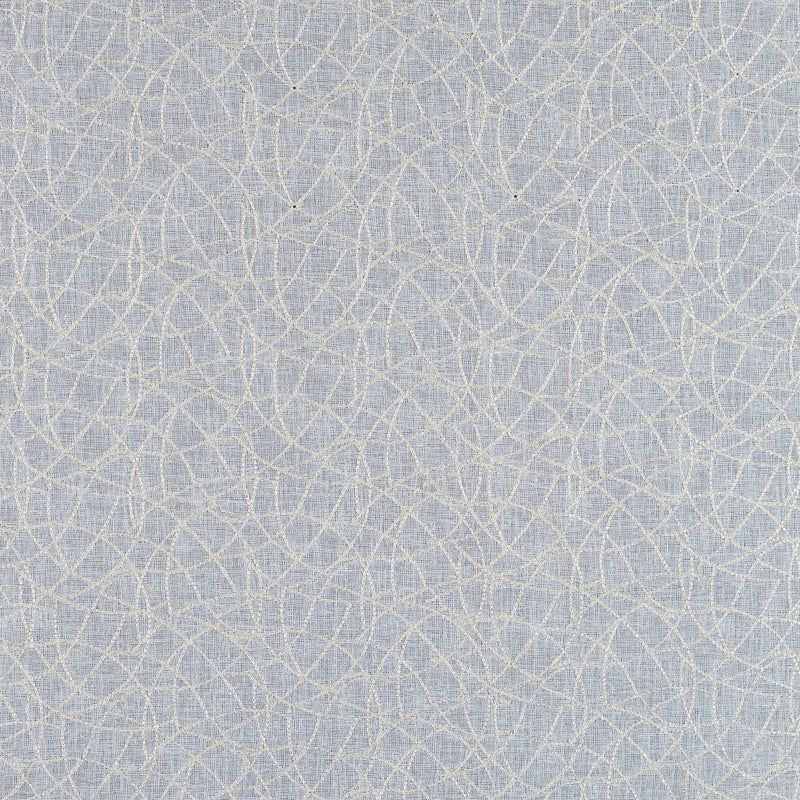 Beige and Metallic Silver Embroidered Drapery Sheer