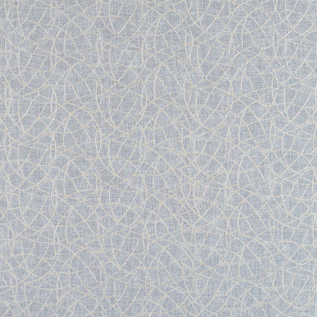 Beige and Metallic Silver Embroidered Drapery Sheer
