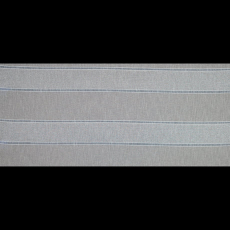 Natural and Metallic Silver Awning Striped Drapery Sheer