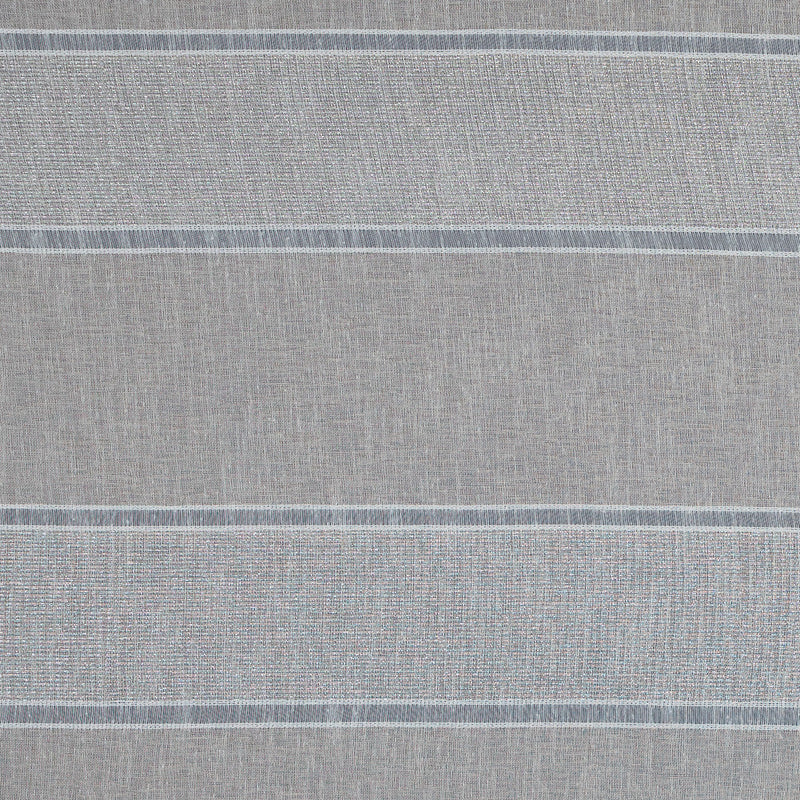 Natural and Metallic Silver Awning Striped Drapery Sheer