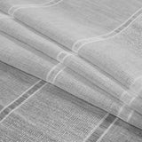 White and Metallic Silver Awning Striped Drapery Sheer