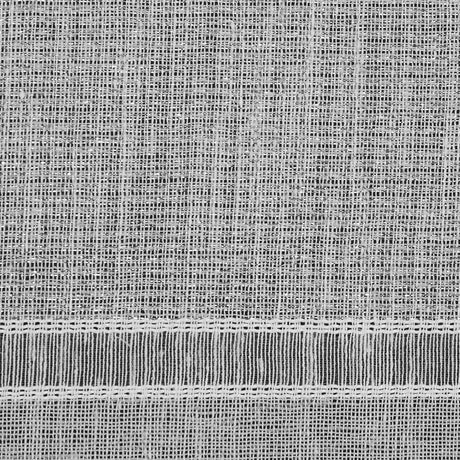 White and Metallic Silver Awning Striped Drapery Sheer