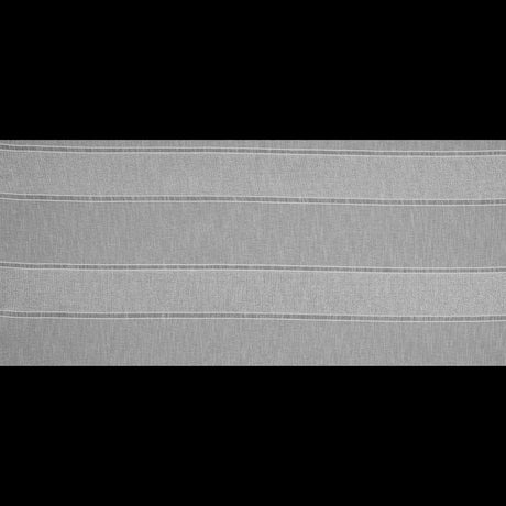 White and Metallic Silver Awning Striped Drapery Sheer