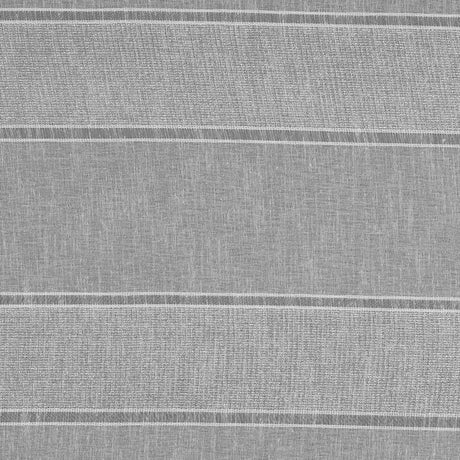 White and Metallic Silver Awning Striped Drapery Sheer