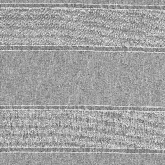 White and Metallic Silver Awning Striped Drapery Sheer