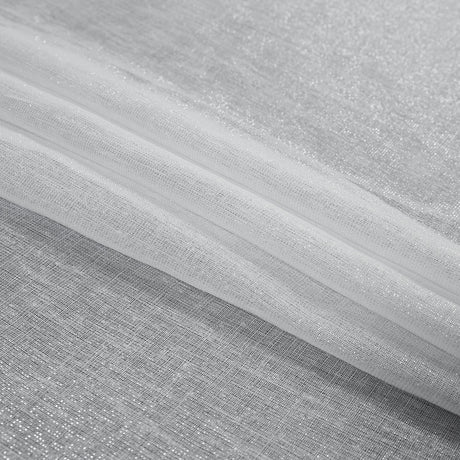 White and Metallic Silver Drapery Sheer