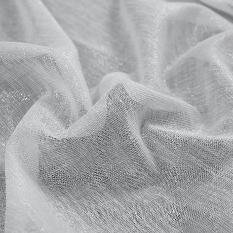 White and Metallic Silver Drapery Sheer
