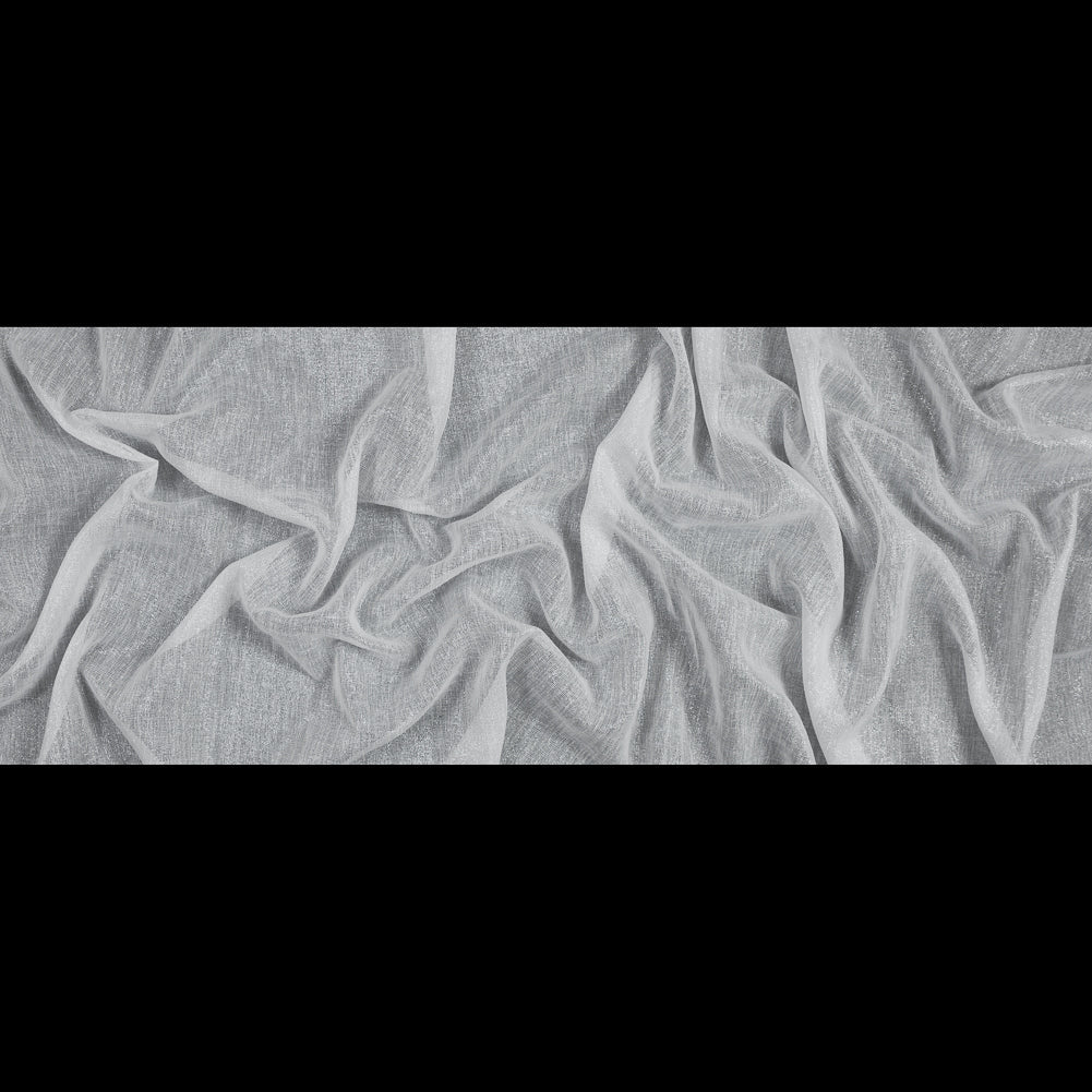 White and Metallic Silver Drapery Sheer