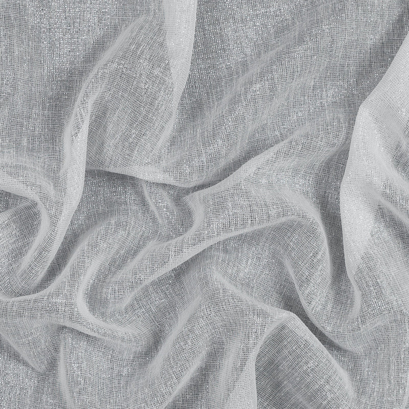 White and Metallic Silver Drapery Sheer