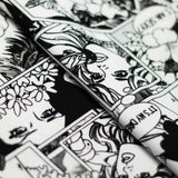 Comic Daze Polyester Spandex Fabric - Multicolor/Black White Comic Book Print, 58/60" Width (1 Yard)