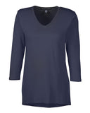 Devon & Jones Women's Perfect Fit Bracelet-Length V-Neck Top