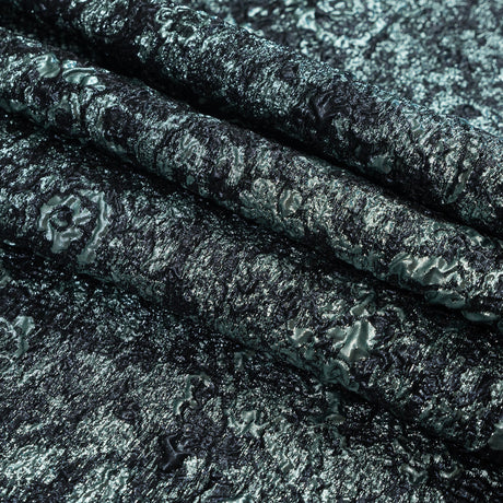 Metallc Blue Abstract Brocade