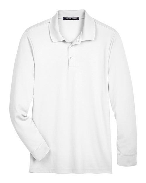 Devon & Jones Men's CrownLux Performance Plaited Long Sleeve Polo