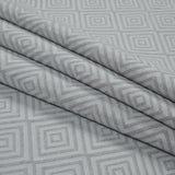 Gray and Off-White Diamond Patterned Jacquard