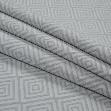 Gray and Off-White Diamond Patterned Jacquard