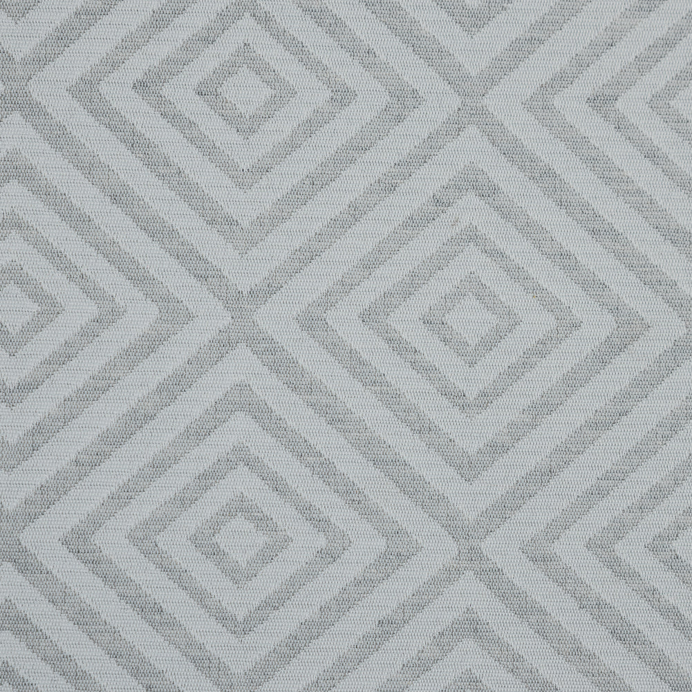 Gray and Off-White Diamond Patterned Jacquard