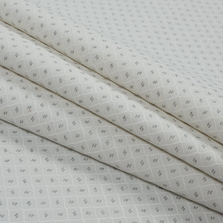 White and Gray Diamond Patterned Jacquard