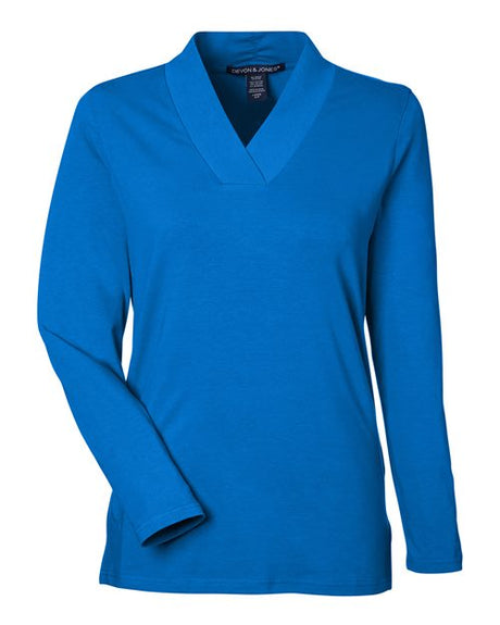 Devon & Jones Women's Raleigh Shawl Collar Knit Top