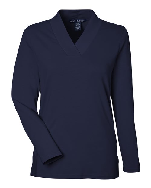 Devon & Jones Women's Raleigh Shawl Collar Knit Top