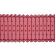 Red Embroidered and Eyelet Mesh with Finished Edges - 7.75"