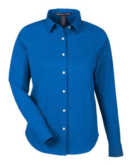 Devon & Jones Women's CrownLux Performance Spencer Poplin Dress Shirt