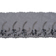 Black and Metallic Gold Embroidered Mesh with a Scalloped Edge - 7"