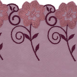 Red and Metallic Gold Embroidered Mesh with a Scalloped Edge - 7"
