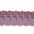 Red and Metallic Gold Embroidered Mesh with a Scalloped Edge - 7"