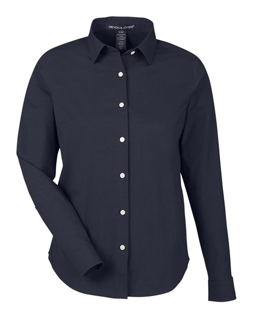Devon & Jones Women's CrownLux Performance Spencer Poplin Dress Shirt
