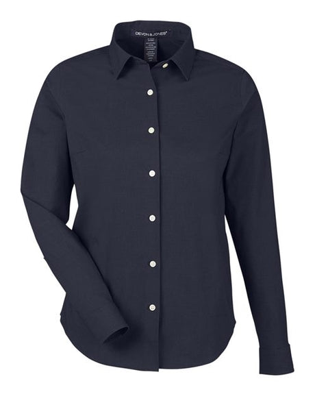 Devon & Jones Women's CrownLux Performance Spencer Poplin Dress Shirt