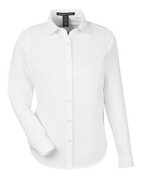 Devon & Jones Women's CrownLux Performance Spencer Poplin Dress Shirt