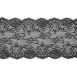 Black Double Scallop Fine Floral Lace Trim - 9.5"