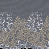 White and Metallic Gold Embroidered Mesh - 6"