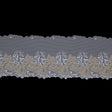 White and Metallic Gold Embroidered Mesh - 6"