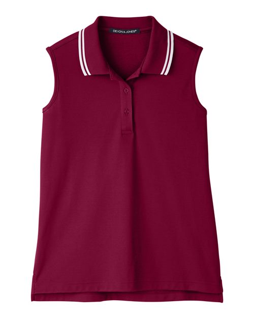 Women's CrownLux Performance Plaited Tipped Sleeveless Polo