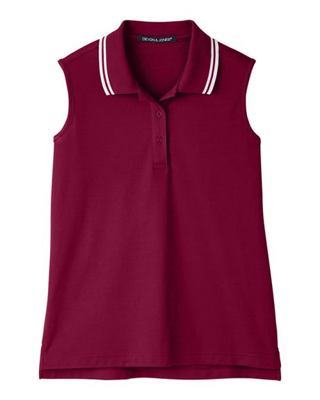Women's CrownLux Performance Plaited Tipped Sleeveless Polo