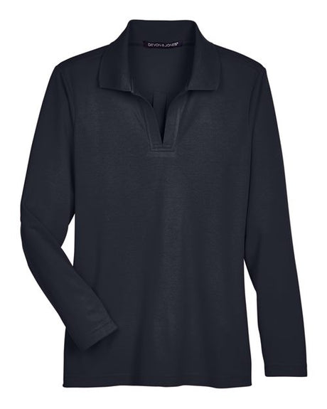Devon & Jones Women's CrownLux Performance Plaited Long Sleeve Polo