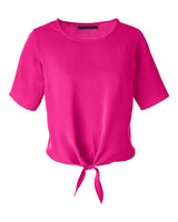 Devon & Jones Women's Perfect Fit Tie Front Blouse